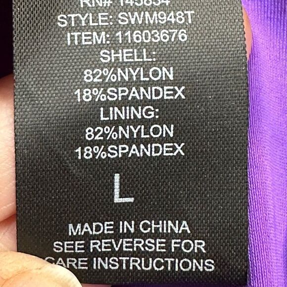 HOT TOPIC Galaxy Purple Lattice Reversible Swim Swimsuit Bikini Large NWT - Picture 13 of 13